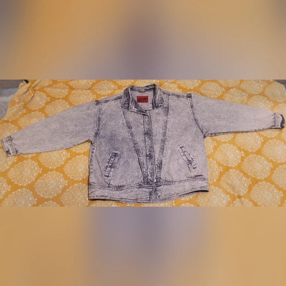 Vintage S.Blues Acid Wash Denim Jacket 100% Cotton Sz 22W/42